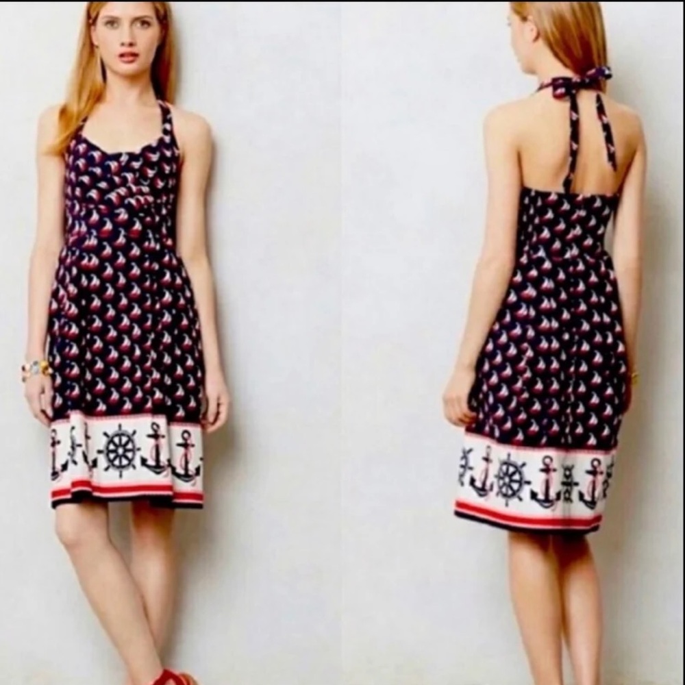 Anthropologie Postmark Windward Sailboat dress